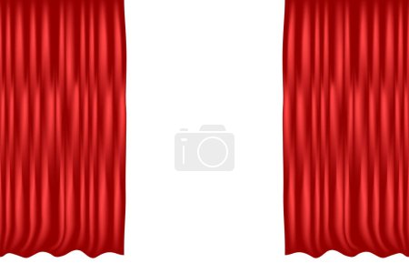 Photo for Red Curtain Background. Celebration Event or Grand Opening Backdrop. Wallpaper Vector - Royalty Free Image