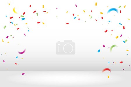 Photo for Party Banner Background With Colorful Tiny Confetti. Congratulations. Celebration. Vector - Royalty Free Image