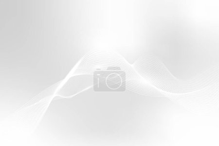 Photo for Abstract Modern Background With White Wave Lines. Technology Backdrop. Vector - Royalty Free Image