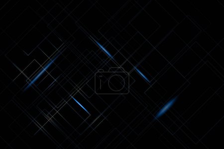 Photo for Neon Blue Glowing Light Wallpaper On Black Background. Vector Illustration - Royalty Free Image