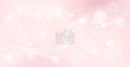 Photo for Pink Bokeh Light With Wave Line Backdrop. Happy Valentine's Day Background. Wallpaper. Vector Illustration - Royalty Free Image