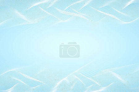 Photo for Abstract Modern Frame Blue Background With White Wave Lines. Technology Backdrop. Vector - Royalty Free Image