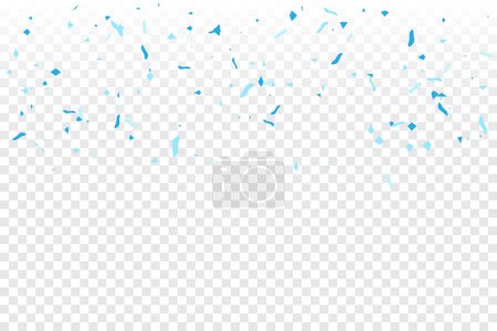 Photo for Blue Confetti On Transparent Background. Congratulations Banner. Celebration Event. Birthday. Argentina Flags color concept. Vector Illustration - Royalty Free Image