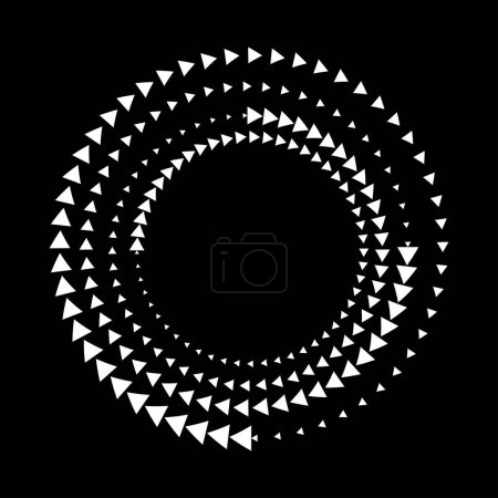 Illustration for Abstract white triangles in circle form - Royalty Free Image