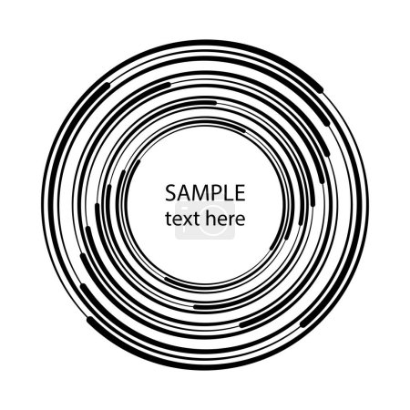 Téléchargez les illustrations : Lignes concentriques noires en forme d'anneau - en licence libre de droit