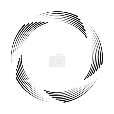 Téléchargez les illustrations : Lignes de vitesse courbes noires en forme d'anneau - en licence libre de droit