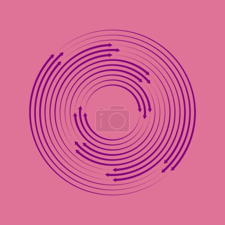 Téléchargez les illustrations : Lignes de vitesse abstraites violettes avec des têtes de flèche - en licence libre de droit