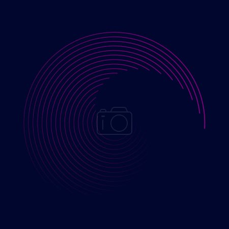 Illustration for Violet triangle lines in abstract spiral form - Royalty Free Image