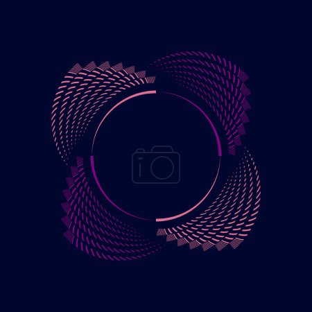 Ilustración de Líneas de velocidad vectorial rosa y violeta en forma de círculo - Imagen libre de derechos