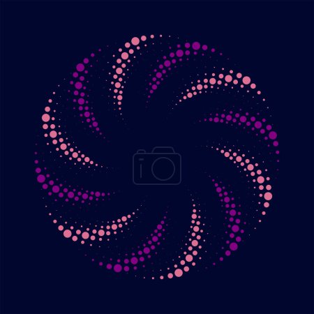 Illustration for Rotated halftone dots background vector illustration - Royalty Free Image