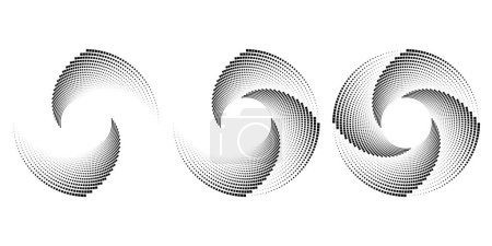 Illustration for Set of white speed lines in spiral form - Royalty Free Image