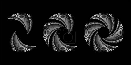 Illustration for Set of white speed lines in spiral form - Royalty Free Image