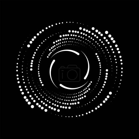 Ilustración de Radial curvas rayas y puntos blanco y negro - Imagen libre de derechos