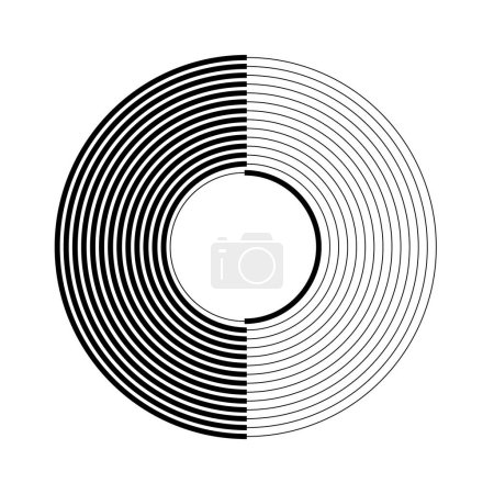 Illustration for Black stripes in circle form. vector illustration - Royalty Free Image