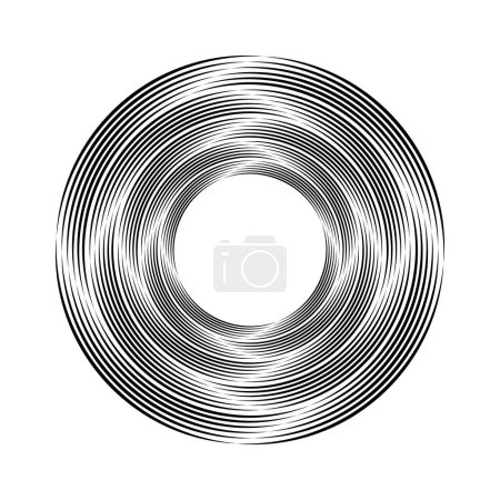 Ilustración de Rayas negras de medio tono en forma de círculo - Imagen libre de derechos