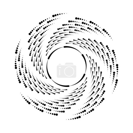 Téléchargez les illustrations : Pois et lignes vectoriels noirs en forme de spirale - en licence libre de droit