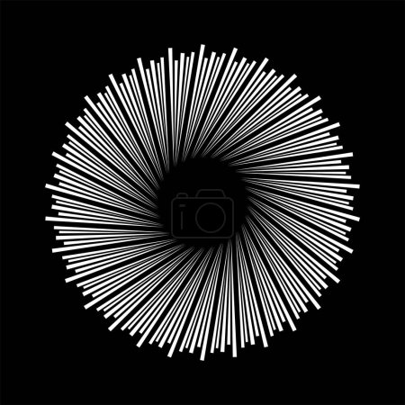 Téléchargez les illustrations : Lignes de vitesse vectorielles noires en forme de cercle. illustration vectorielle - en licence libre de droit