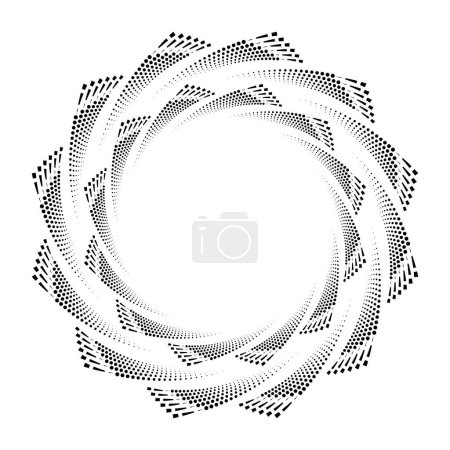 Ilustración de Cuadrados y puntos vectoriales negros en forma de círculo - Imagen libre de derechos