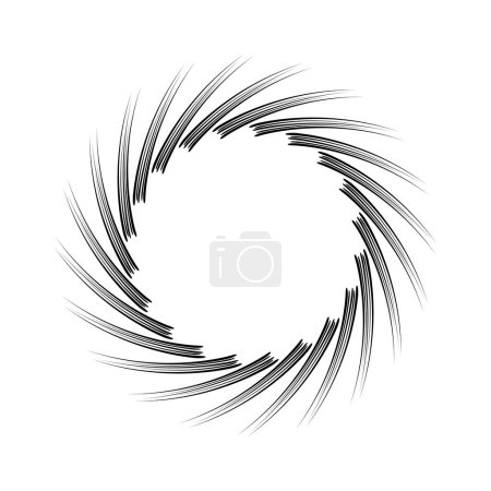 Téléchargez les illustrations : Lignes de vitesse vectorielles noires en forme de spirale - en licence libre de droit