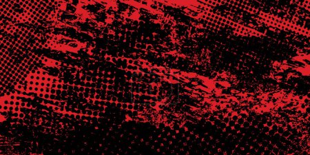 Ilustración de Fondo grunge abstracto. textura monocromática. patrón texturizado negro y rojo - Imagen libre de derechos