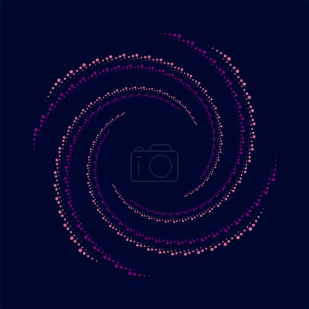 Téléchargez les illustrations : Lignes courbes roses et violettes à pois demi-tons en forme de spirale - en licence libre de droit