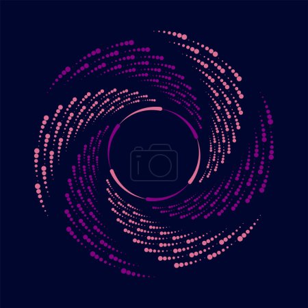 Illustration for Pink and violet vector dots and lines in spiral form - Royalty Free Image