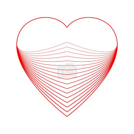 Illustration for Red heart logo with lines vector illustration design - Royalty Free Image