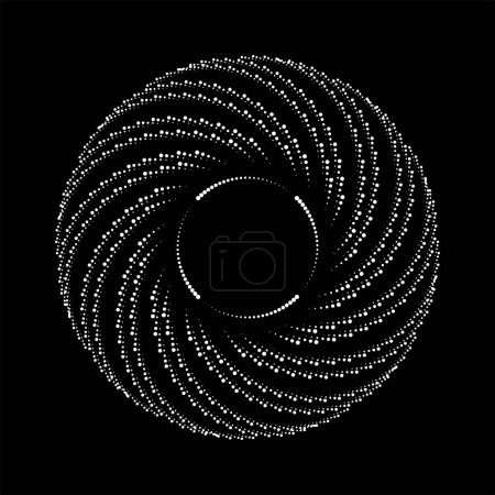 Illustration for White curvy halftone doted lines in circle form - Royalty Free Image