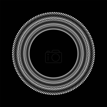 Illustration for White halftone square dots in circle form. vector illustration - Royalty Free Image