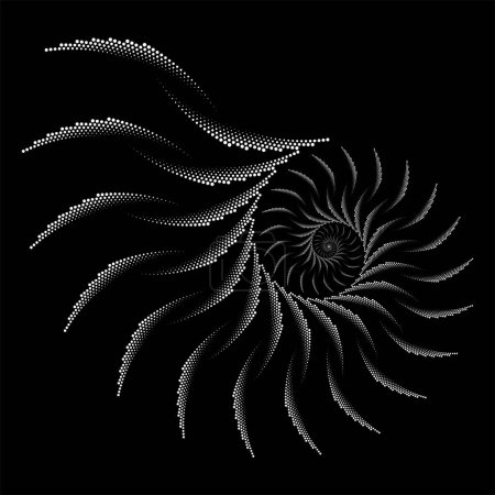 Ilustración de Vector blanco líneas punteadas en forma de espiral - Imagen libre de derechos