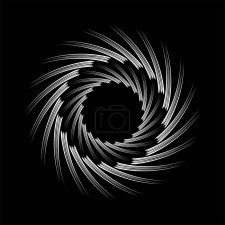 Téléchargez les illustrations : Lignes de vitesse vectorielles blanches en forme de spirale - en licence libre de droit