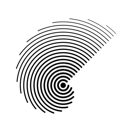 Téléchargez les illustrations : Lignes noires abstraites en forme de spirale - en licence libre de droit