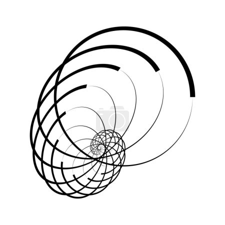 Illustration for Abstract oval lines in circle form - Royalty Free Image