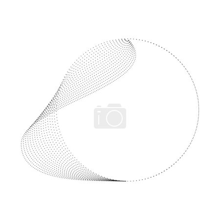 Illustration for Abstract oval lines backdrop with geometric circles - Royalty Free Image