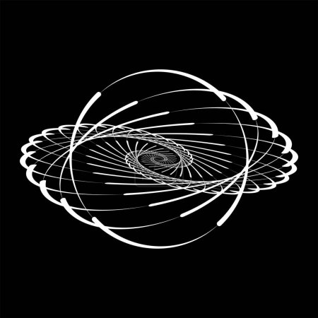 Ilustración de Líneas de círculo blanco abstractas en forma de espiral - Imagen libre de derechos