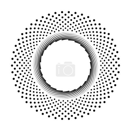Téléchargez les illustrations : Pois noirs abstraits demi-tons en forme de cercle - en licence libre de droit