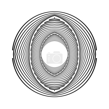 Téléchargez les illustrations : Lignes courbes noires abstraites en forme de cercle - en licence libre de droit