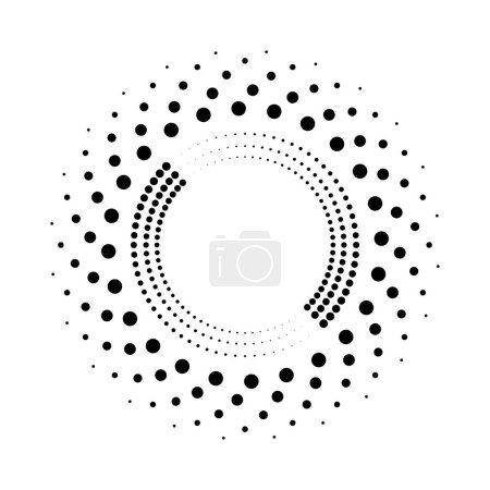 Téléchargez les illustrations : Pois noirs abstraits en forme de cercle - en licence libre de droit