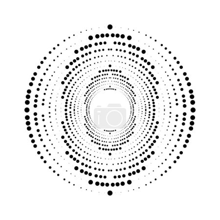 Illustration for Abstract black halftone dots in circle form - Royalty Free Image