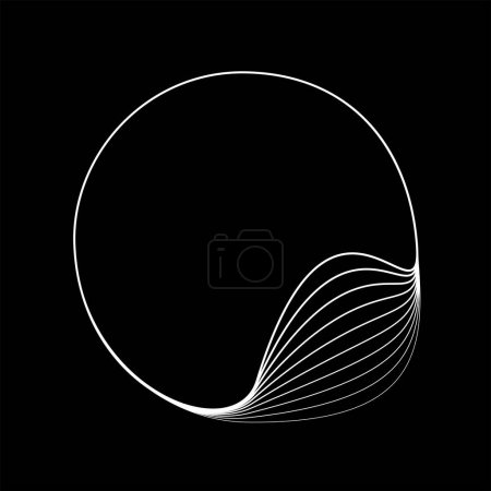 Illustration for Abstract deformed white lines in circle form - Royalty Free Image