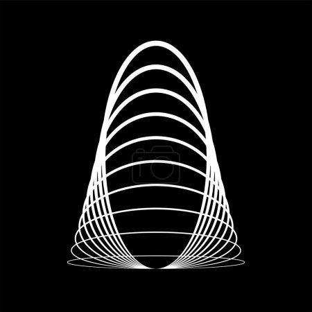 Ilustración de Líneas ovales abstractas en forma de círculo - Imagen libre de derechos
