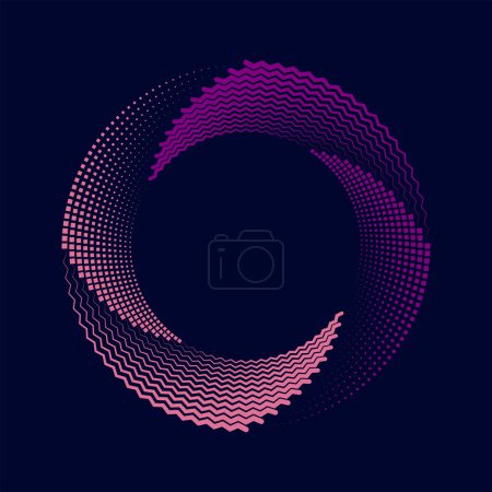 Illustration for Abstract pink and violet dotted speed lines in spiral form - Royalty Free Image