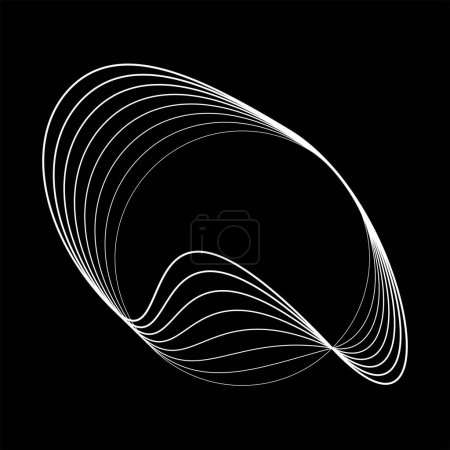 Illustration for Abstract white lines in oval form - Royalty Free Image