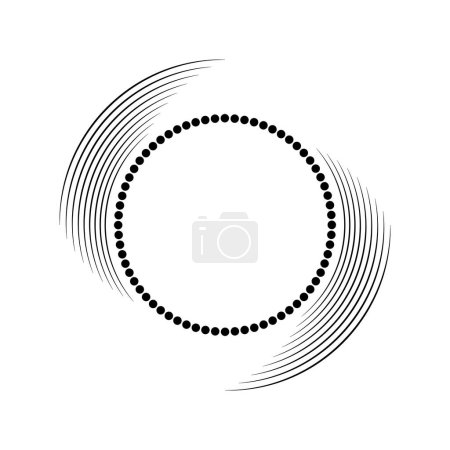 Téléchargez les illustrations : Pois noirs demi-tons et rayures en spirale - en licence libre de droit