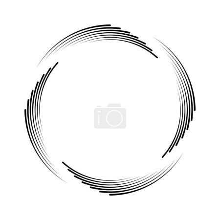 Ilustración de Líneas de velocidad negras en forma de círculo - Imagen libre de derechos