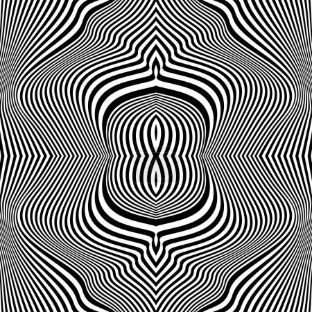 Ilustración de Negro abstracto ondulado rayas oblicuas - Imagen libre de derechos