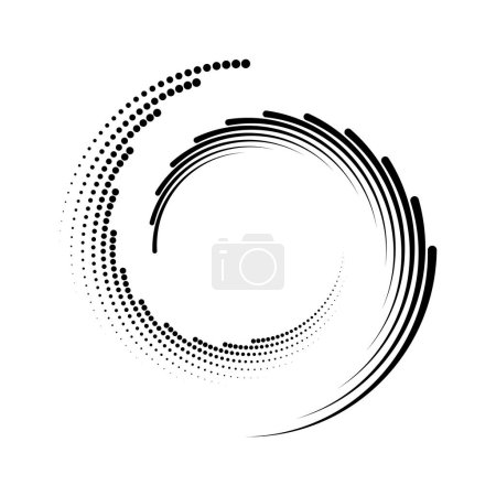 Illustration for Black circular halftone dots and lines - Royalty Free Image