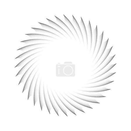 Illustration for Black curvy halftone doted lines in circle form - Royalty Free Image
