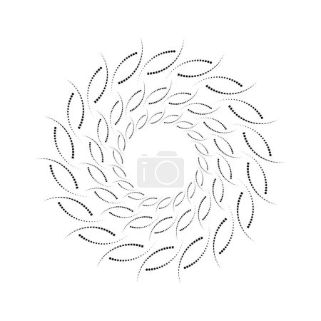 Ilustración de Líneas de medio tono con curvas negras en forma de círculo - Imagen libre de derechos