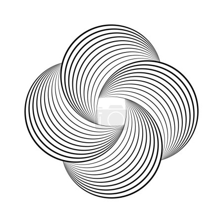 Illustration for Lack curvy stripes in circle form - Royalty Free Image